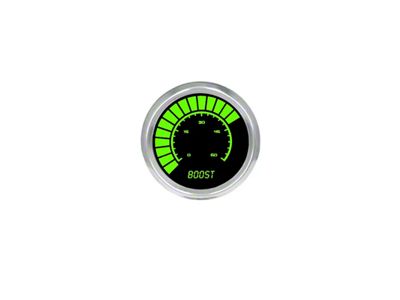 LED Digital Boost Gauge with Chrome Bezel; 2-1/16-Inch; Green; 0-60 PSI (Universal; Some Adaptation May Be Required)