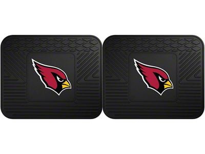 Molded Rear Floor Mats with Arizona Cardinals Logo (Universal; Some Adaptation May Be Required)