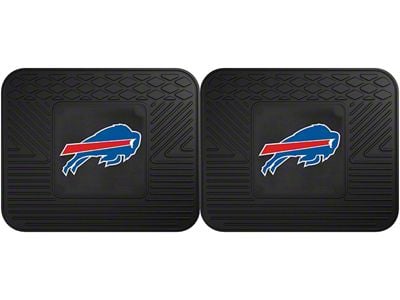 Molded Rear Floor Mats with Buffalo Bills Logo (Universal; Some Adaptation May Be Required)