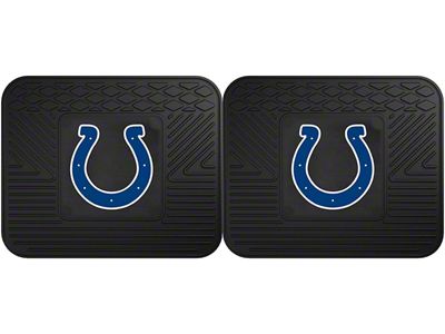 Molded Rear Floor Mats with Indianapolis Colts Logo (Universal; Some Adaptation May Be Required)