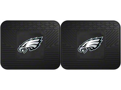 Molded Rear Floor Mats with Philadelphia Eagles Logo (Universal; Some Adaptation May Be Required)