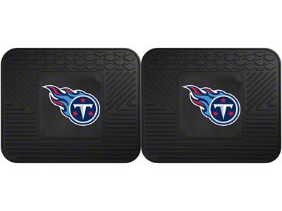 Molded Rear Floor Mats with Tennessee Titans Logo (Universal; Some Adaptation May Be Required)