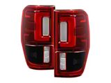 OE Style LED Tail Lights; Chrome Housing; Red Smoked Lens (19-23 Ranger w/ Factory BLIS Tail Lights)