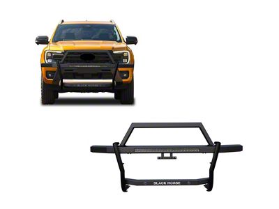 Rambler Grille Guard with 30-Inch LED Light Bar; Matte Black (19-23 Ranger)