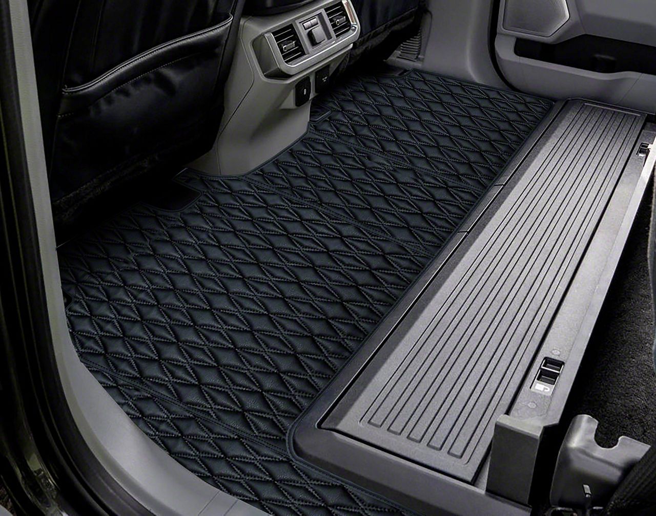 Single Layer Diamond Front and Rear Floor Mats Black and Black Stitching 19 25 Ranger SuperCrew