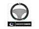 Steering Wheel Cover with Vancouver Canucks Logo; Black (Universal; Some Adaptation May Be Required)