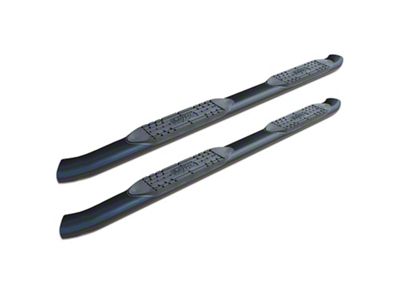 Raptor Series 5-Inch OE Style Curved Oval Side Step Bars; Body Mount; Black (07-13 Silverado 1500)