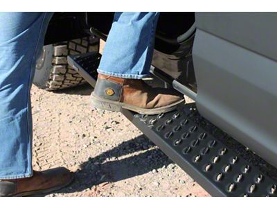 Raptor Series 6.50-Inch Sawtooth Slide Track Running Boards; Black Textured (15-24 F-150 SuperCab)