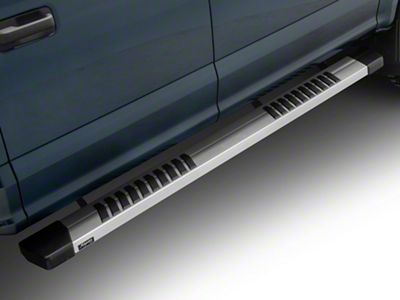 Raptor Series 6-Inch OEM Style Slide Track Running Boards; Brushed Aluminum (17-24 F-250 Super Duty SuperCrew)