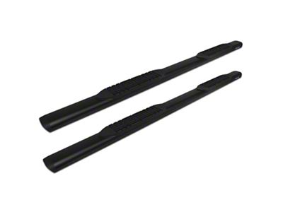 Raptor Series 5-Inch Oval Style Slide Track Running Boards; Black Textured (19-24 Sierra 1500 Double Cab)