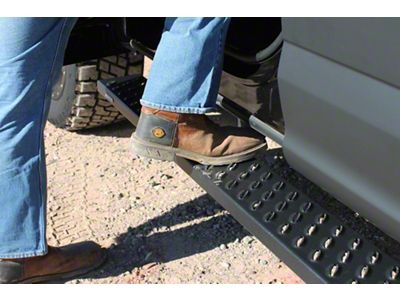 Raptor Series 6.50-Inch Sawtooth Slide Track Running Boards; Black Textured (07-18 Sierra 1500 Extended/Double Cab)