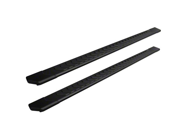 Raptor Series 5-Inch OEM Style Full Tread Slide Track Running Boards; Black Textured (07-18 Silverado 1500 Crew Cab)