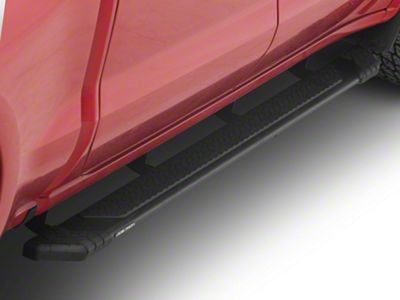 Raptor Series 5-Inch Tread Step Slide Track Running Boards; Black Textured (19-25 Silverado 1500 Crew Cab)