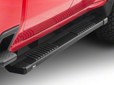 Raptor Series 6-Inch OEM Style Slide Track Running Boards; Black Textured (20-25 Silverado 3500 HD Crew Cab)