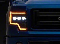 Raxiom CXR Series LED Headlights with Amber DRL; Black Housing; Clear Lens (09-14 F-150)