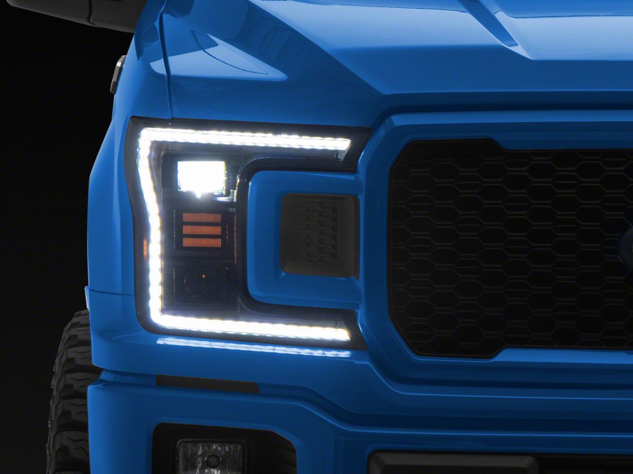 Raxiom F 150 Cxr Series Led Headlights With Sequential Turn Signals Black Housing Clear Lens 3521