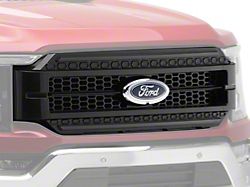 Raxiom CXR Series LED Upper Replacement Grille with White DRL; Black (21-23 F-150, Excluding Raptor)