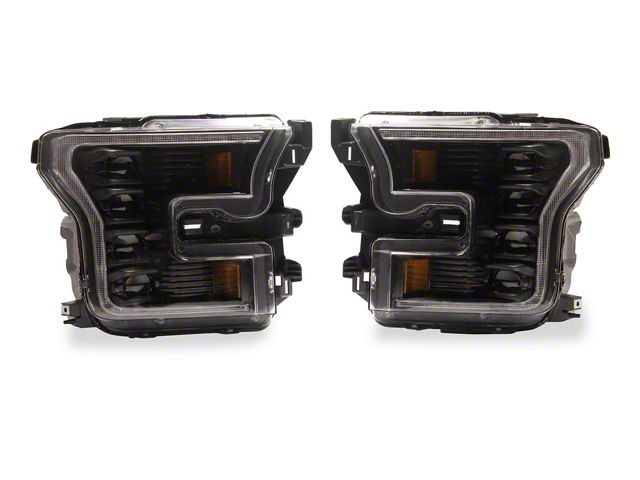 Raxiom CXR Series V2 LED Projector Headlights; Black Housing; Clear Lens (15-17 F-150; 18-20 F-150 Raptor)