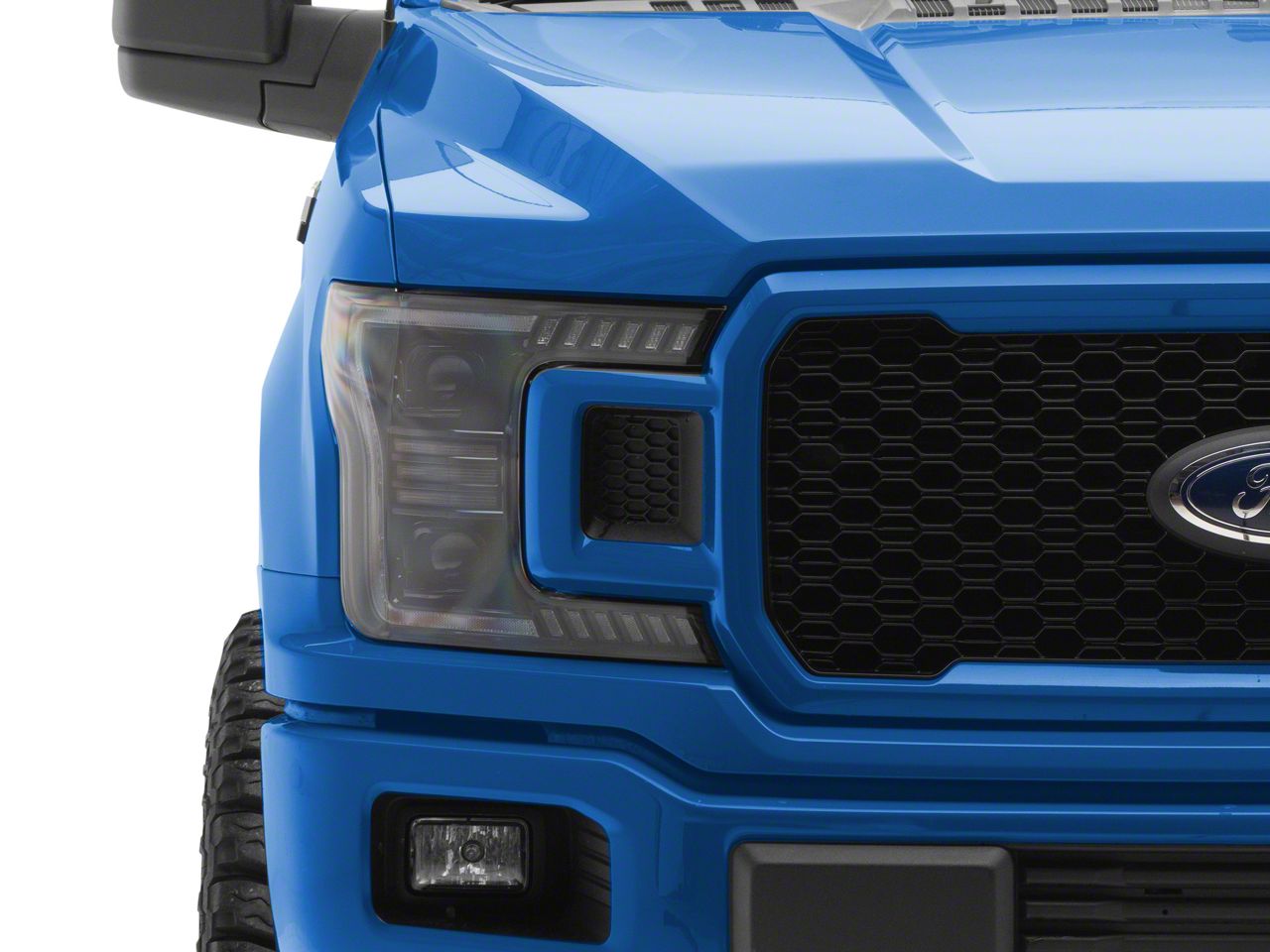 Raxiom F-150 LED Halo Surround Headlights with Amber DRL; Black Housing ...