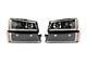 Raxiom LED Light Bar OE Style Headlights with Bumper Lights; Black Housing; Clear Lens (03-06 Silverado 1500)