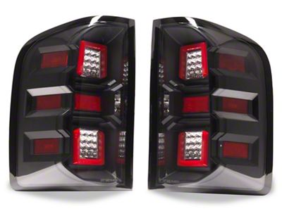 Raxiom LED Dual Ring Tail Lights; Black Housing; Clear Lens (07-14 Silverado 2500 HD)