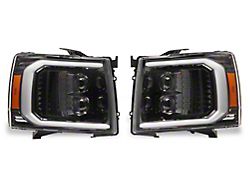 Raxiom LED Halo Surround Headlights; Black Housing; Clear Lens (07-14 Silverado 3500 HD)