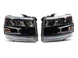 Raxiom LED Headlights; Black Housing; Clear Lens (07-14 Silverado 3500 HD)