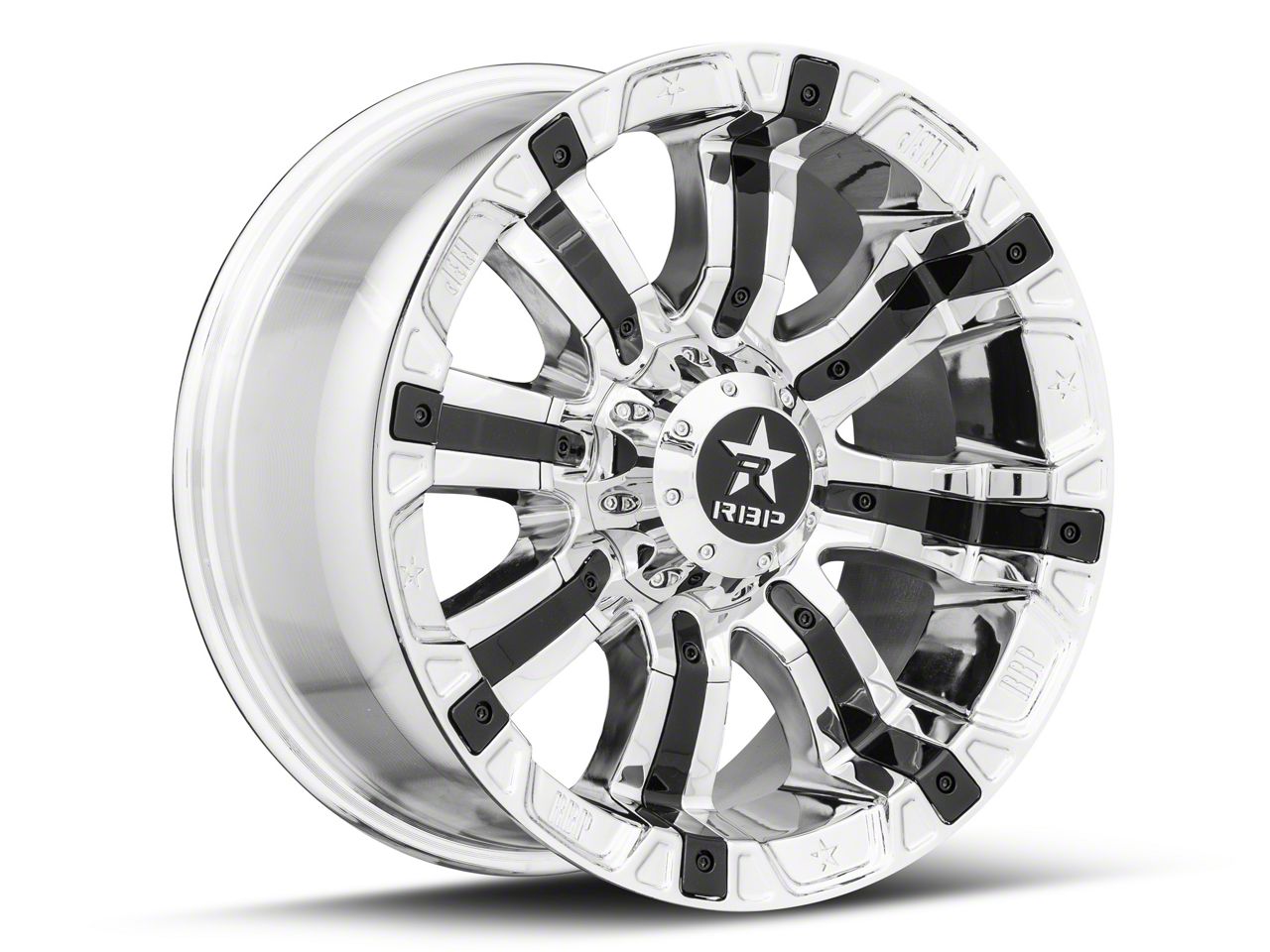 Rbp Tahoe 94r Chrome With Black Inserts 6 Lug Wheel 18x9 10mm Offset