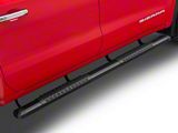 Barricade Saber 5-Inch Aluminum Side Step Bars; Black Cover Plates (19-25 Sierra 1500 Crew Cab)