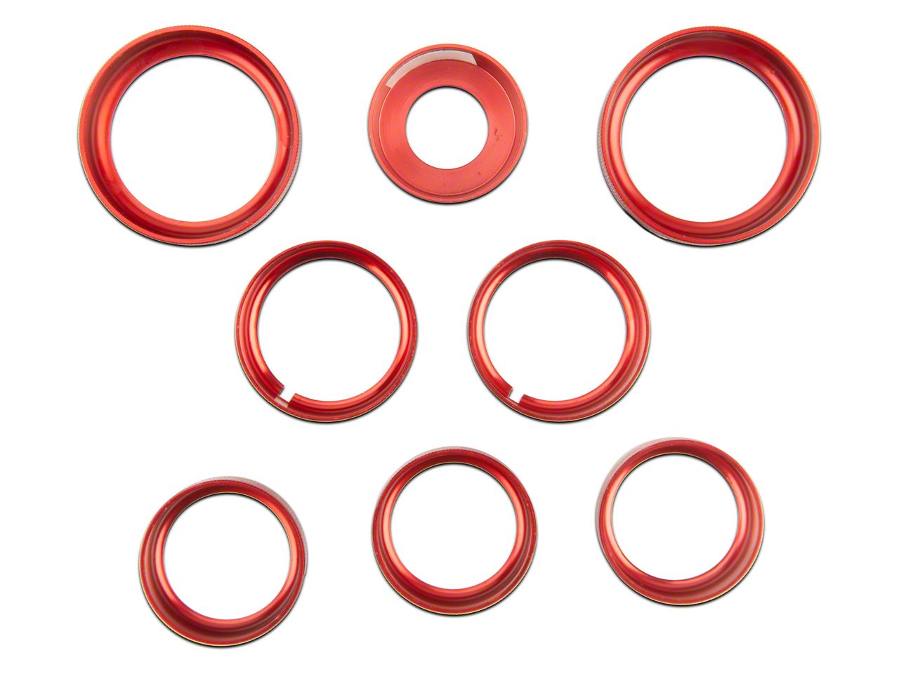 RedRock Silverado 1500 Billet Interior Knob Cover Kit; Red S141495 (14 ...