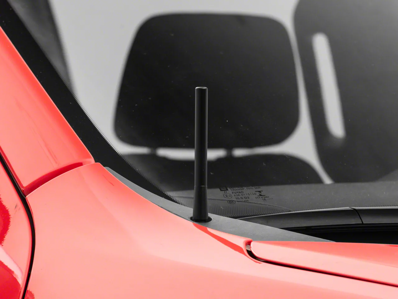 The Stubby Antenna for FIAT 500 2012 to 2019 Round Base Black