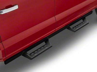 RedRock 4-Inch Drop TC1 Running Boards; Textured Black (15-25 F-150 SuperCrew)