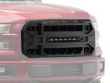 RedRock Armor Upper Replacement Grille with LED Off-Road Lighting; Matte Black (15-17 F-150, Excluding Raptor)