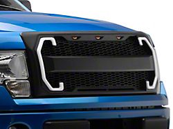 RedRock Baja Upper Replacement Grille with LED DRL and Turn Signal Function; Matte Black (09-14 F-150, Excluding Raptor)