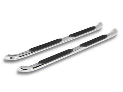 RedRock 4-Inch Oval Bent End Side Step Bars; Stainless Steel (17-24 F-250 Super Duty SuperCab)