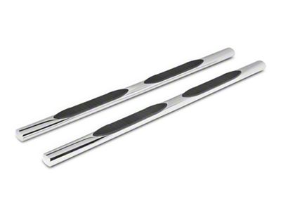 RedRock 4-Inch Oval Straight End Side Step Bars; Stainless Steel (17-24 F-250 Super Duty SuperCab)