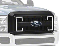 RedRock Upper Replacement Grille with LED DRL, Turn Signals and Emblem Holder (11-16 F-250 Super Duty)