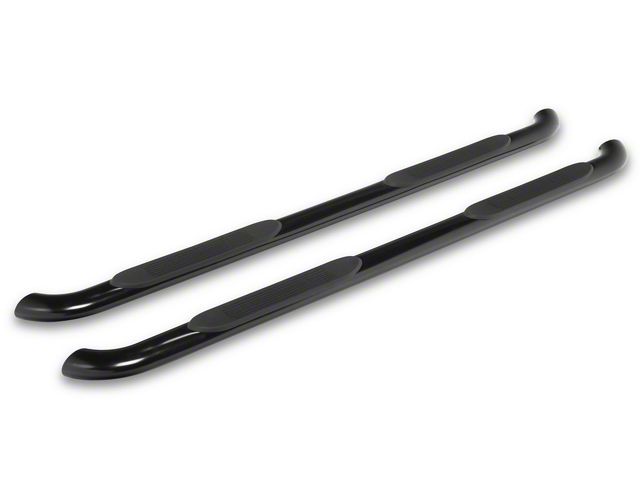 RedRock 4-Inch Oval Bent End Side Step Bars; Black (17-24 F-350 Super Duty SuperCrew)