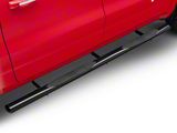 RedRock 4-Inch Oval Straight End Side Step Bars; Black (19-25 RAM 1500 Crew Cab)