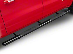 RedRock 4-Inch Oval Straight End Side Step Bars; Black (19-24 RAM 1500 Crew Cab)