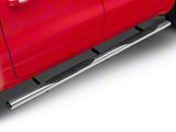 RedRock 4-Inch Oval Straight End Side Step Bars; Stainless Steel (19-25 RAM 1500 Crew Cab)