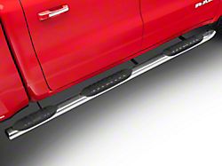 RedRock 5-Inch Oval Bent End Wheel to Wheel Side Step Bars; Stainless Steel (19-24 RAM 1500 Crew Cab w/ 5.7-Foot Box)