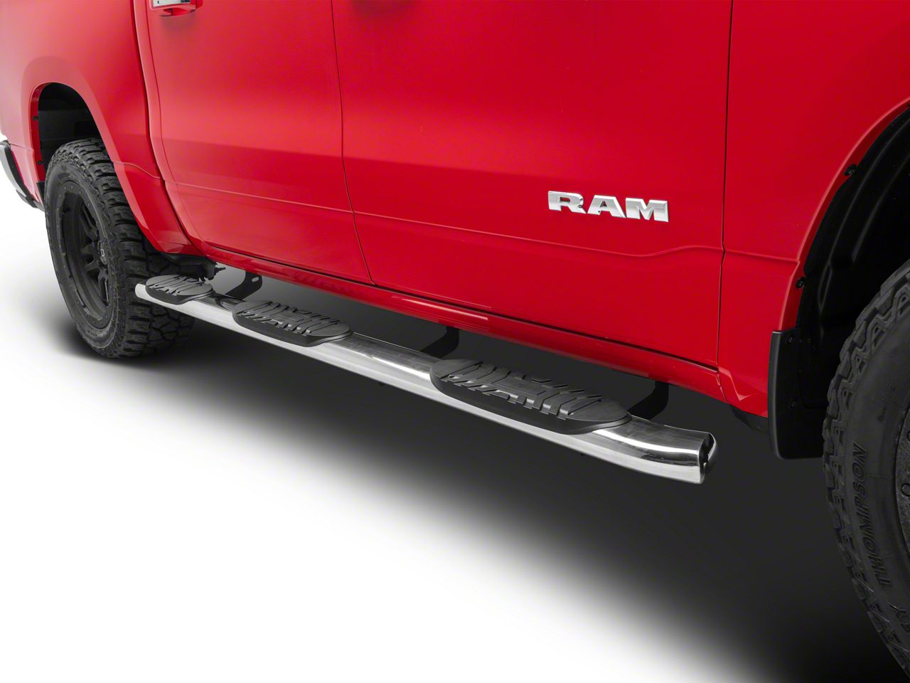 RedRock RAM 1500 5-Inch Oval Bent End Wheel to Wheel Side Step Bars ...