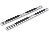 RedRock 4-Inch Oval Straight Side Step Bars; Stainless Steel (19-25 Sierra 1500 Double Cab)