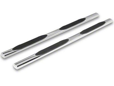 RedRock 4-Inch Oval Straight Side Step Bars; Stainless Steel (19-24 Sierra 1500 Double Cab)