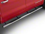 RedRock 4-Inch Oval Straight Side Step Bars; Stainless Steel (19-25 Sierra 1500 Crew Cab)