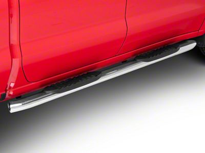 RedRock 5-Inch Oval Bent End Side Step Bars; Stainless Steel (19-24 Sierra 1500 Crew Cab)