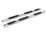 RedRock 5-Inch Oval Bent Wheel to Wheel Side Step Bars; Stainless Steel (19-25 Sierra 1500 Double Cab)