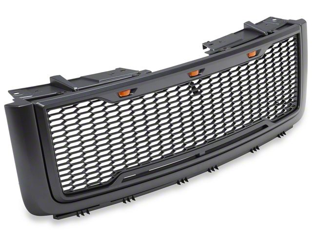 RedRock Baja Upper Replacement Grille with LED Lighting; Charcoal (07-13 Sierra 1500)