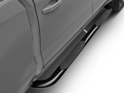 RedRock 4-Inch Oval Bent End Side Step Bars; Black (20-24 Sierra 2500 HD Crew Cab)